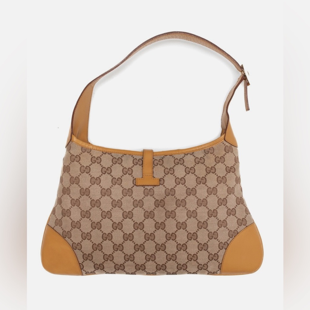 GUCCI Jackie Sherry Line GG Canvas Shoulder Bag Beige Red - Picture 5 of 11